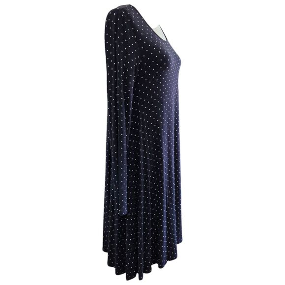 Old Navy Polka‎ Dot Swing Dress Black White Size M Flowy Casual Vintage Look - Picture 6 of 10